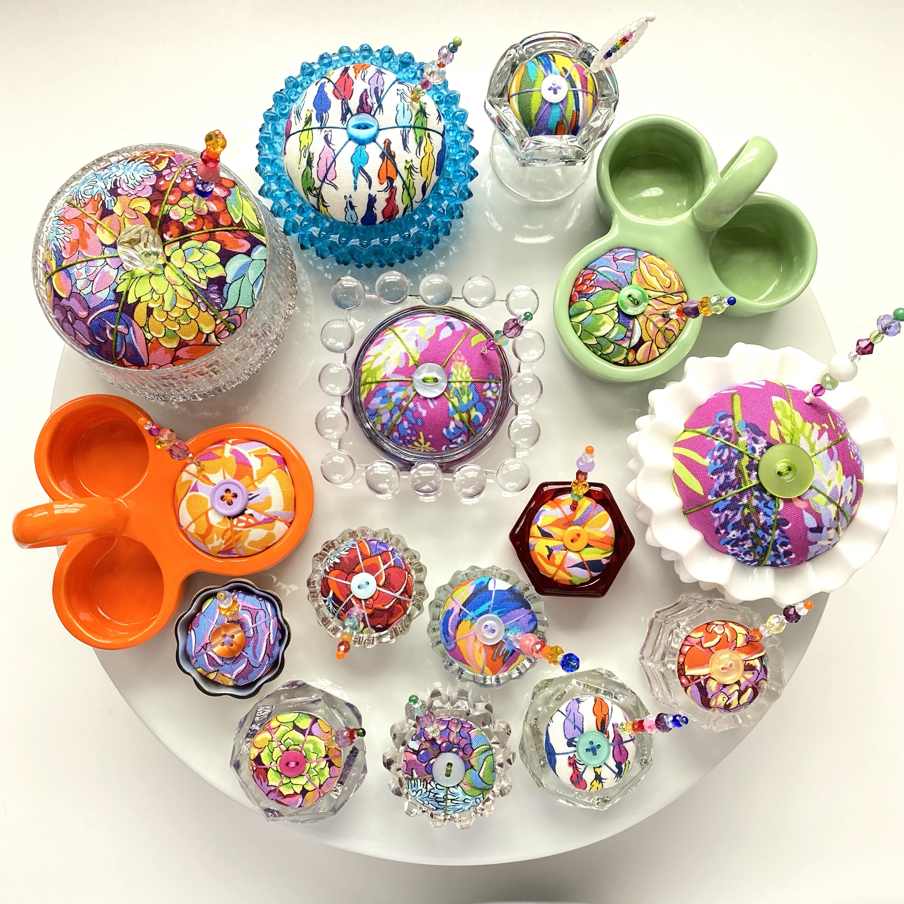 Lorraine Turner’s Calico Horses Fabric and Pincushions